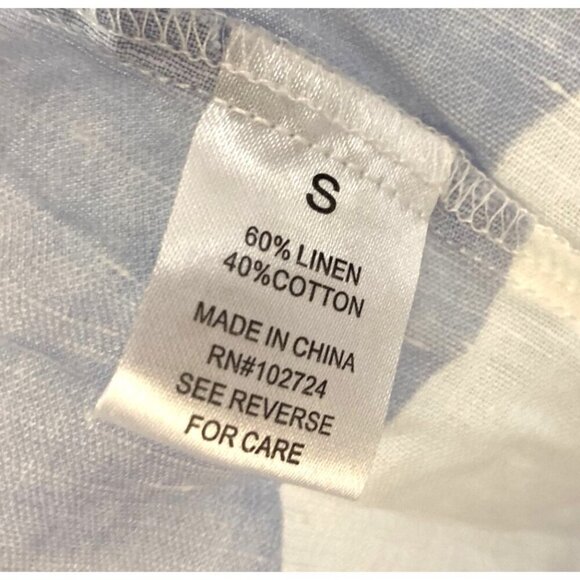 Hester & Orchard Floral Off Shoulder Top Small S Colorful Linen Blend Butterfly - Picture 7 of 10